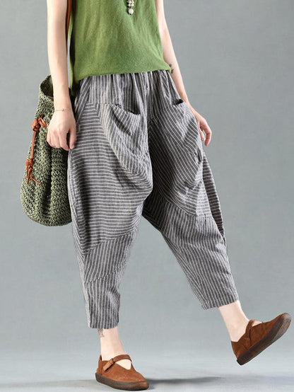 Loose Cotton Stripe Bloomers