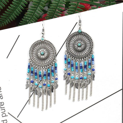 Big round hollow flowers alloy earrings