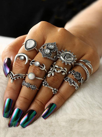 Vintage 14PCS Multi Shape Rings Accessories