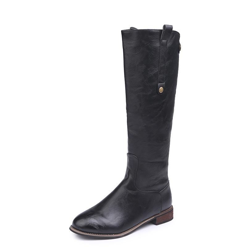 Fashion Round Head Long Boots