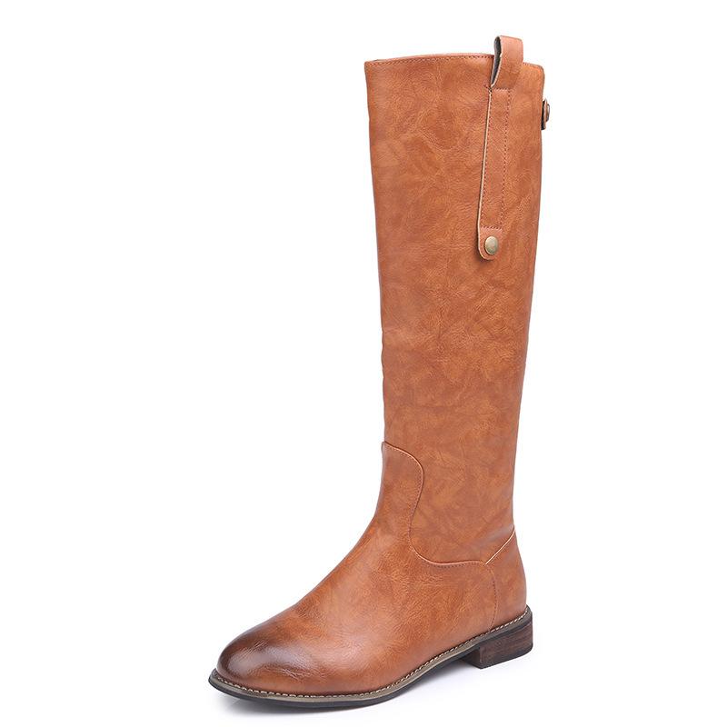 Fashion Round Head Long Boots