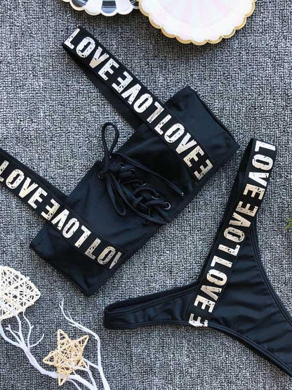 Lace-up Bikinis Swimwear