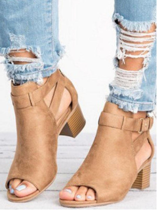 Fashion Open-toe Mid-heel Sandals Shoes
