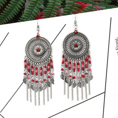 Big round hollow flowers alloy earrings