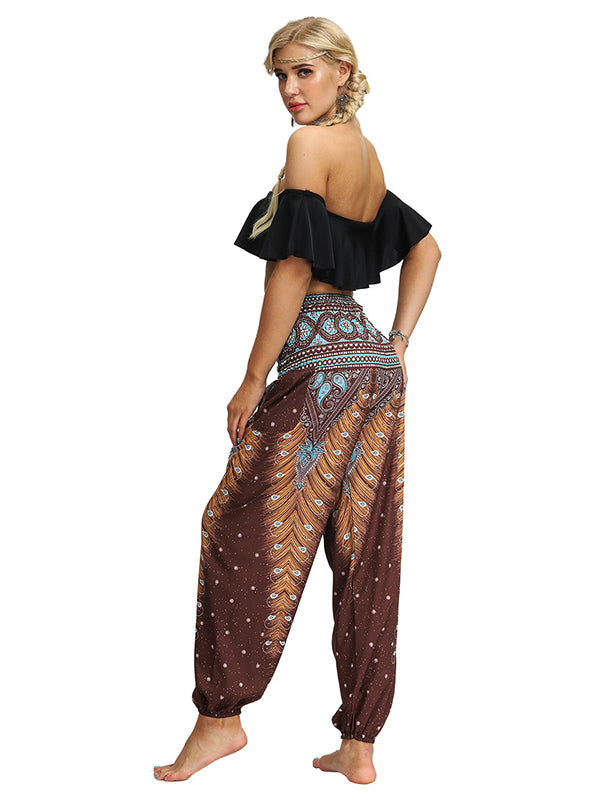 Bohemia Loose Printed Elastics Knickerbockers& Yoga Pants