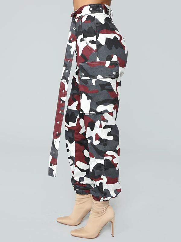 Plus Size Camouflage Printed Track Pants