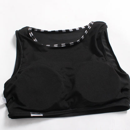 big size fat woman black and white flat color high waist BIKINI SWIMSUIT