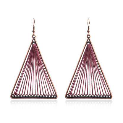 4 color Fashion alloy hand-woven Bohemian jewelry earrings