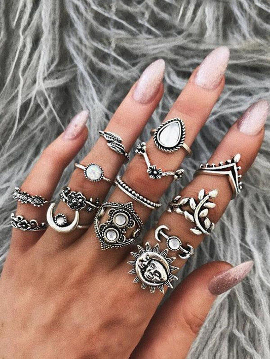Vintage 14PCS Multi Shape Rings Accessories