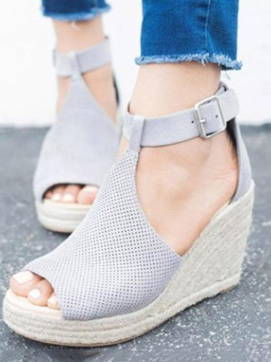 Fashion Open-toe Slipsole Wedge Heels Sandals Shoes