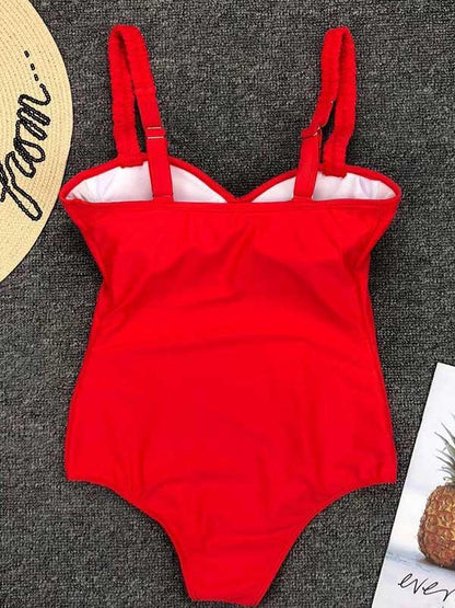 Solid Fresh Simple One-piece Swimwear