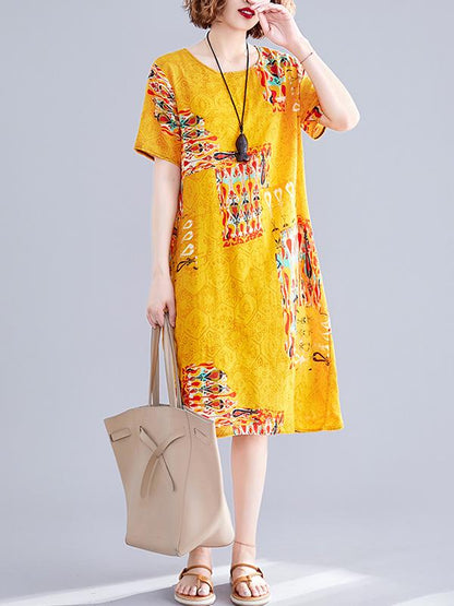 Loose Oversize Printed Dress