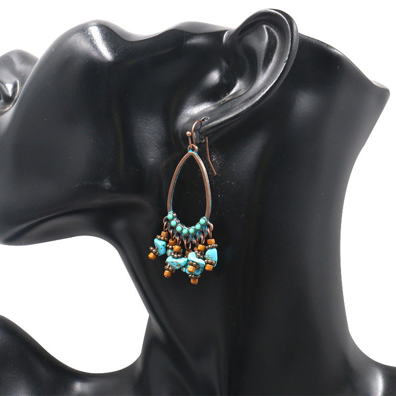 Fashion turquoise tassel earrings