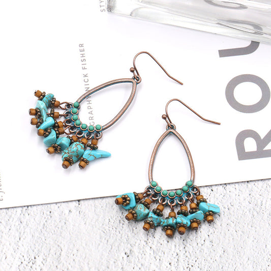 Fashion turquoise tassel earrings