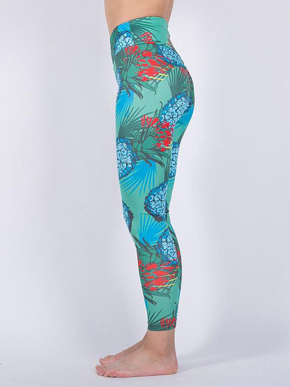 Pineapple Printed Empire Yoga Leggings