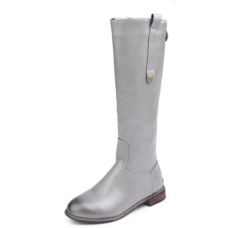 Fashion Round Head Long Boots
