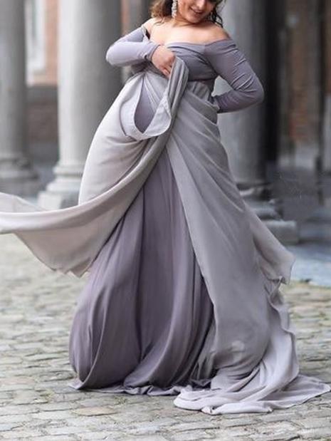 Maternity Off-the-shoulder Maxi Dress