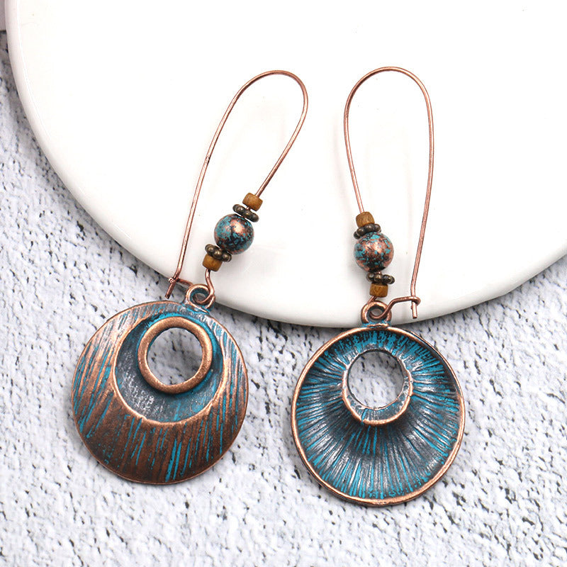 Turquoise round earrings