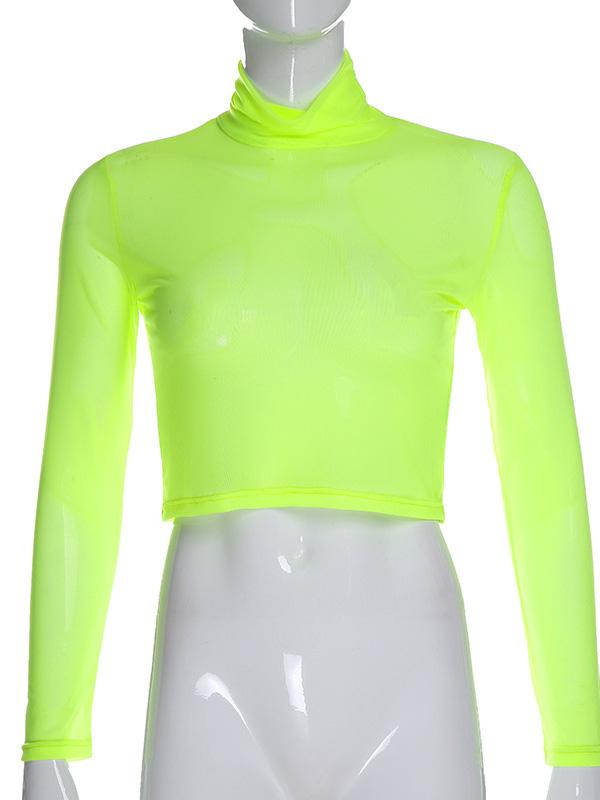 See-Through Green Casual Tee