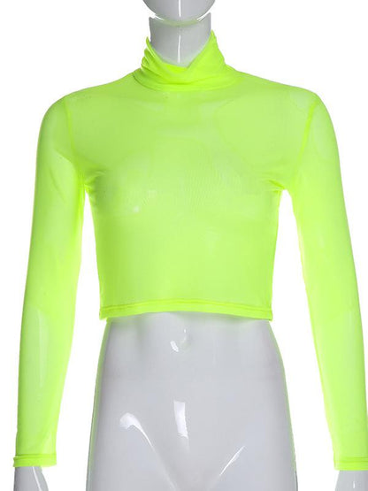 See-Through Green Casual Tee