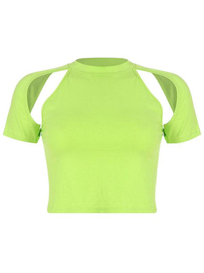 Simple Solid Hollow T-Shirt