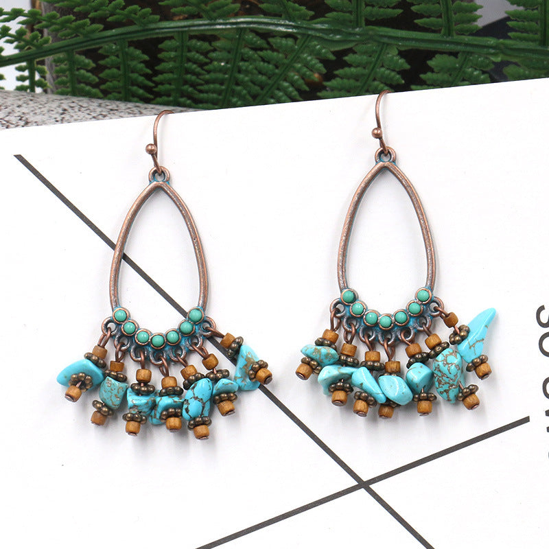 Fashion turquoise tassel earrings
