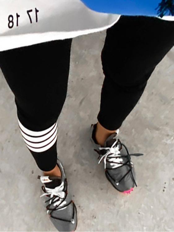 Fashion Contrast Color Casual Leggings