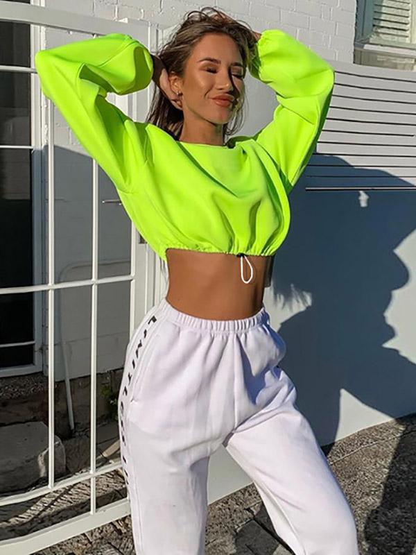 Fashion Loose Solid Sweat Shirts