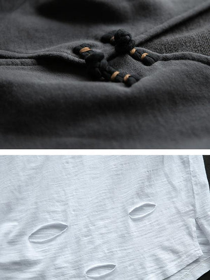 Cotton Long Sleeve T-Shirt and Loose Vest M-3XL