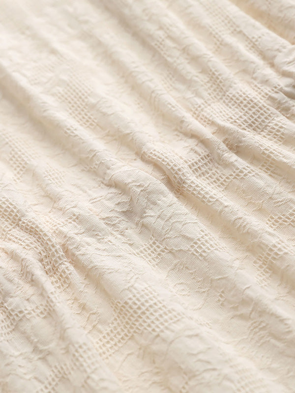 Urban Solid Color V-Neck Drawstring Short Sleeves Midi Dress