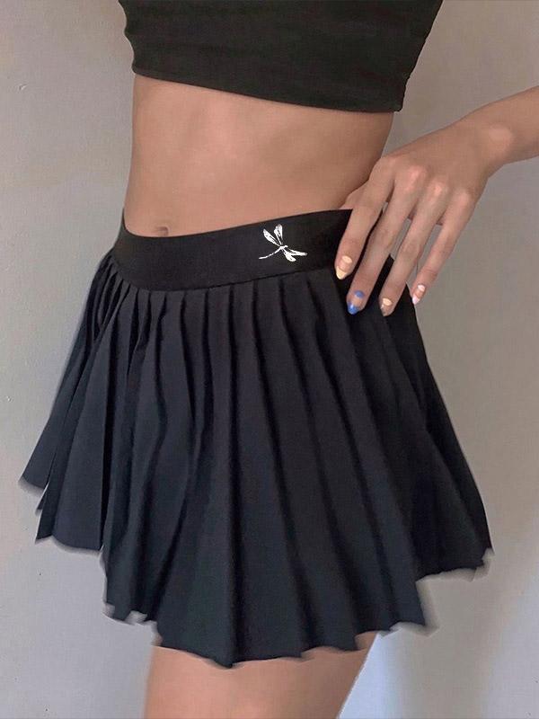 Solid Color A-Line Pleated Skirts