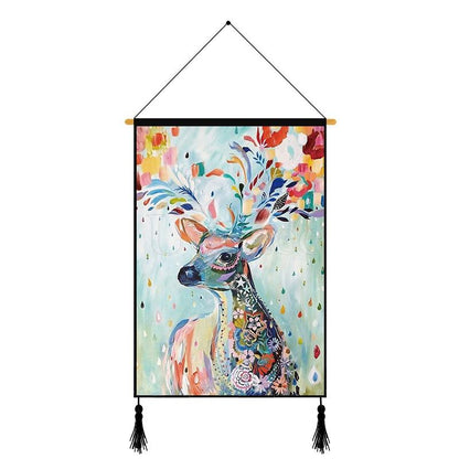 Modern Deer Printed Wall Hanging Decoration