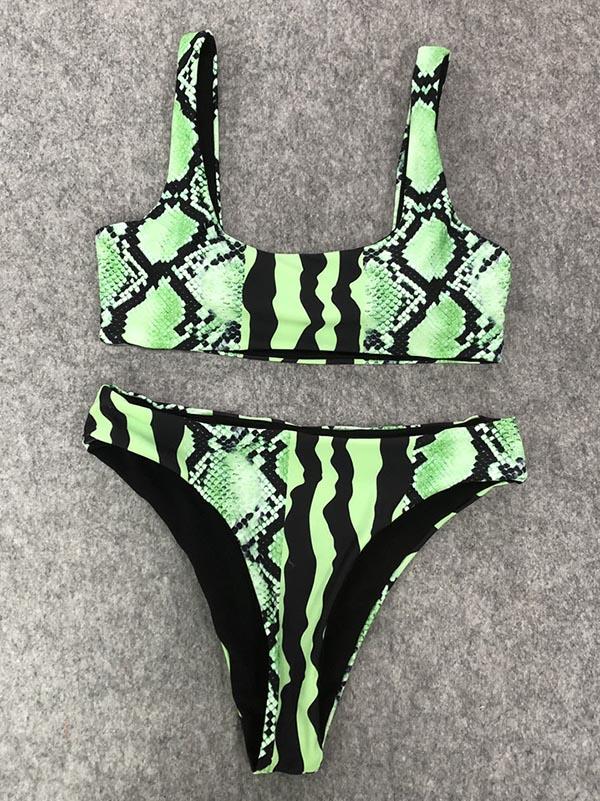 Snakes Print Bikini Swimsuit