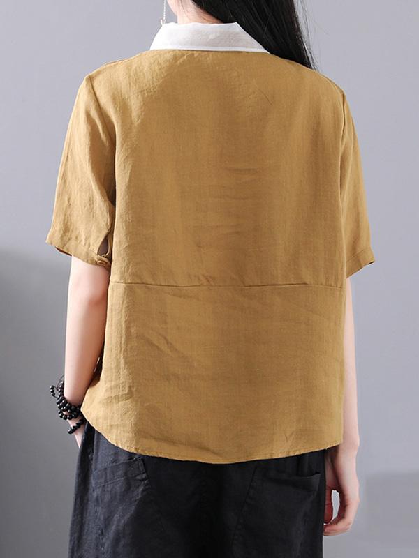 Cotton Linen Polo T-shirt