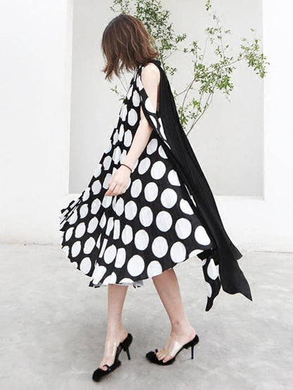 Chiffon Split-joint Polka-Dot Short Dress