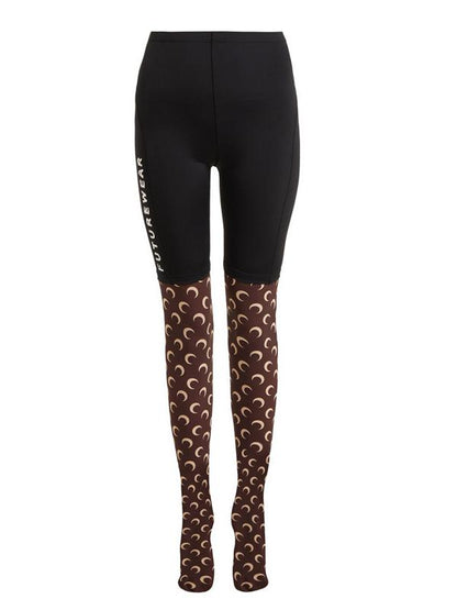 Wrap Printed Letters Contrast Color Sports Leggings