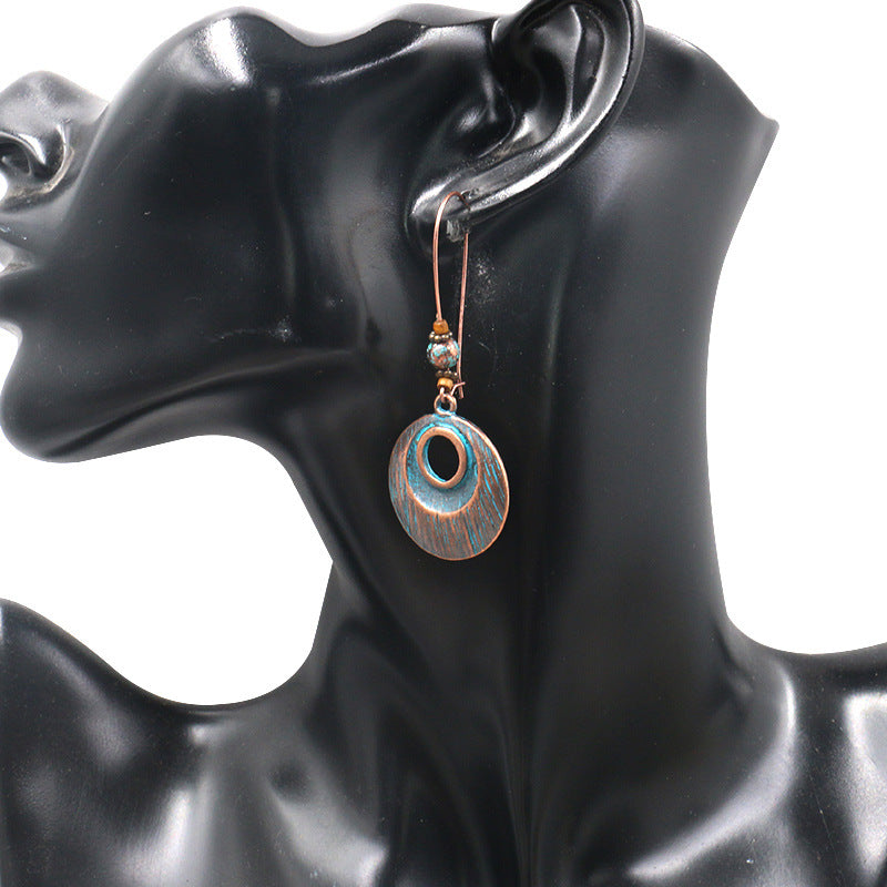 Turquoise round earrings