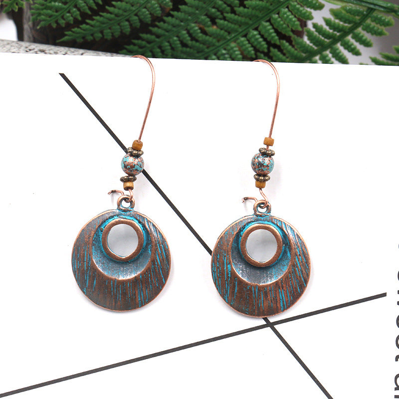 Turquoise round earrings
