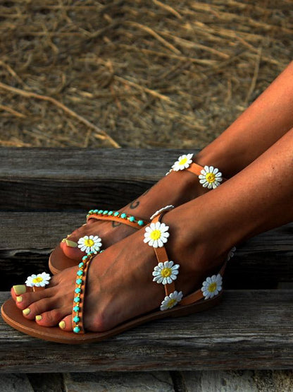Pretty Flower Flat Sandals