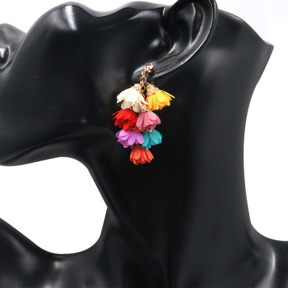 Multilayer tassel earrings