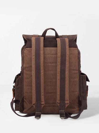 Waterproof Mad Horse leather Canvas shoulder bag Travel backpack