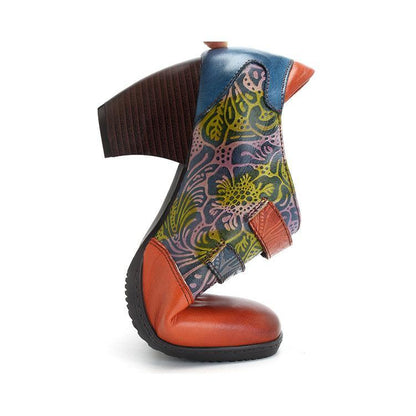 Bohemian Ethnic Style Daily Chunky Heel Zipper Boots