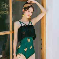 Sexy high waist bikini three-piece spa resort swimwear