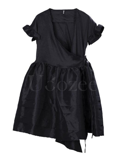 Retro Designed French Lace Sleeves A-line Mini Dress