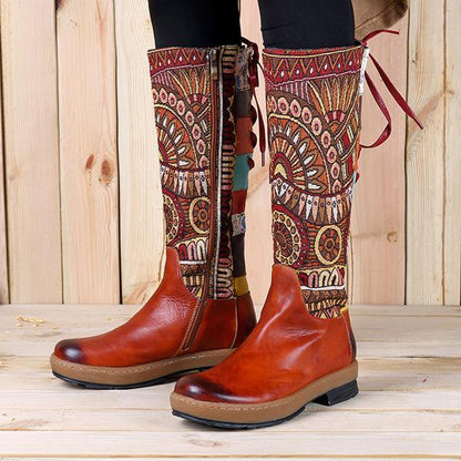 Boho Leather High Boots