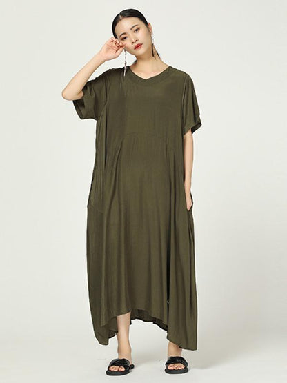 Casual Big Hem Cropped Long Dresss