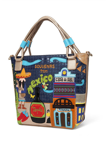 Retro hand-embroidered tide creative embroidery bag