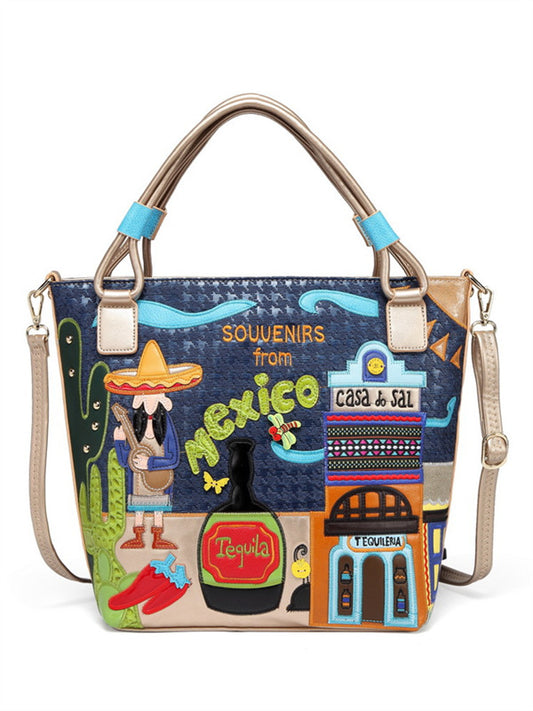 Retro hand-embroidered tide creative embroidery bag