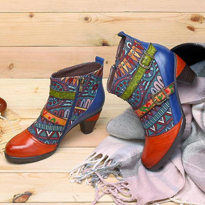 Palace retro style fashion handmade leather boots