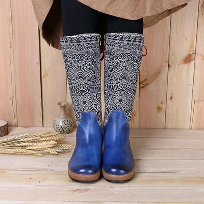 Boho Leather High Boots